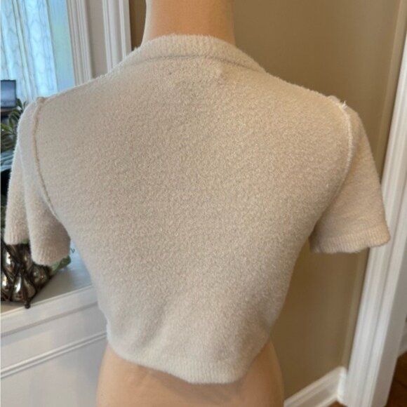 Aritzia Cream Short Sleeve Cardigan - Picture 5 of 14